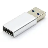 NÖRDIC USB3.2 Gen2 USB-C–USB-A-sovitin 10 Gbps metalliavaruudenharmaa