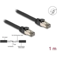 DeLOCK – RJ45 Network Cable Cat.6A U/FTP ultra flexible with inner metal jacket 1 m black (80240)