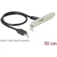 DeLOCK 89936, 0,5 m, USB 3.2 Gen 2 (3.1 Gen 2), USB A, USB C, Uros, Naaras