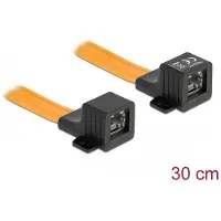DeLOCK 87031, 0,3 m, RJ-45, RJ-45, Musta, Oranssi