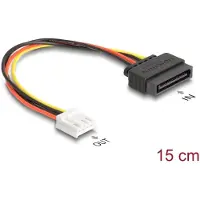 DeLOCK 66608, SATA 15-pinninen, Floppy (4-pin), 0,15 m, Uros, Naaras, Suora