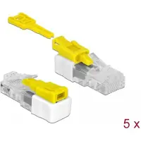 DeLOCK 85334, RJ45, Valkoinen, Keltainen, 5 kpl, Muovipussi