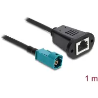 DeLOCK 90699, 1 m, HSD Z, RJ-45, Musta, Sininen