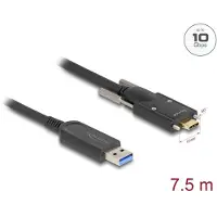 DeLOCK 83201, 7,5 m, USB A, USB C, USB 3.2 Gen 2 (3.1 Gen 2), 10 Gbit/s, Musta