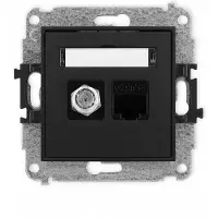 Karlik Icon socket F (la) + 1x Comp. pistorasia, musta