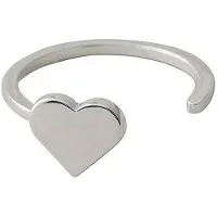 Design Letters Heart Ring - Silver - ONE SIZE