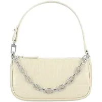 BY FAR Mini Rachel Croco Leather Shoulder Bag - White - ONE SIZE