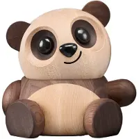 FableWood - Puufiguuri panda Bao Bao 16 cm Saarni/Pähkinä
