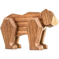 FableWood - Puufiguuri karhu 12 cm Pähkinä/Saarni