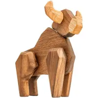 FableWood - Puufiguuri Härkä 15 cm Pähkinä/Saarni