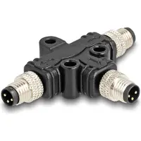 DeLOCK – M8 T-Splitter A-coded 3 pin 1 x male to 2 x male parallel connection (60573)