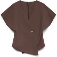 Vero Moda Vmsonja Ss V-Neck Top Wvn Exp - Brown - S