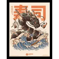 Ilustrata - The Great Sushi Dragon - Kehystetty taidejuliste