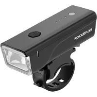 RockBros 24510003001 Front Bike Light 260 lm + USB-C - USB-A Cable - Black