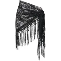 ONLY Jdyofina Fringe Scarf Wvn - Black - ONE SIZE