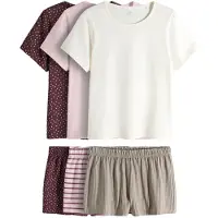 The Set Pyjamashortsit taupe / syklaami / roosa / valkoinen