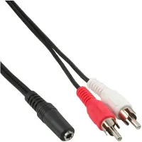 InLine Jack 3.5mm - RCA (Cinch) x2 1.5m cable black (89940)