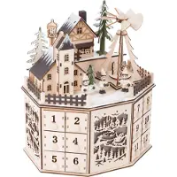Small Foot Adventtikalenteri - - Pyramidimuoto - Yksityiskohtaiset viimeistelyt - Ihastuttava koriste - Puu