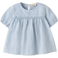 Lil´ Atelier Nmfjiva Ss Loose Shirt Lil - Blue - 92