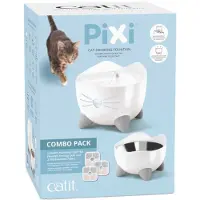 Catit - Vesilähde ruokakupilla Pixi White - Kissat - Ruokailupaikat ja juoma-automaatit - Vesiannostelijat