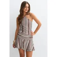 Gina Tricot  - 14+ halterneck striped dress - mekot - Vihreä - XXS - Naiset