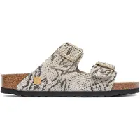 Birkenstock for woman. 1033065 Leather Arizona Sandals (Narrow Fit) beige (39), Flat, Suede, None, Casual, Animal Print