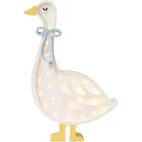 Little Lights Goose Lamp | Cottage Blue Bow - Cream - 24.5X39.5X5.5CM
