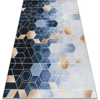 Rugsx Andre 1216 matto kuutio, geometrinen liukumaton - sininen