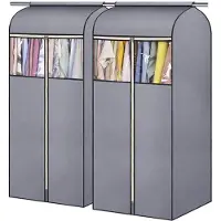 Hobby Hall Ripustettavat vaatepussit 54" ikkunalla, täysin suljetut, harmaa, 2 kpl