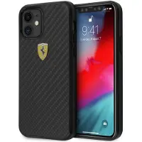 Ferrari FERCAHCP12SBK iPhone 12 mini 5.4 black/black hardcase On Track Real Carbon