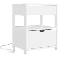 SoBuy Yöpöytä FRG258-II-E-W Valkoinen 45x38x55 cm