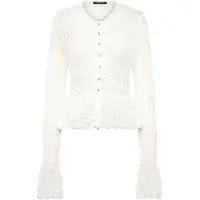 Gina Tricot Knitted Crochet Cardigan - White - XS