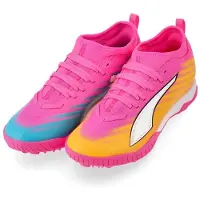 Puma Ultra 6 Match Mid + TT Showtime - Poison Pink/Valkoinen/Aurinkovirta/Sininen/Musta Lapset - Turf (TF), koko 37½