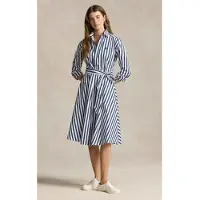 Ralph Lauren for woman. 211891428001 Navy Shirt Dress (30), Casual, Cotton, Long sleeve
