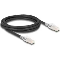 DeLOCK – RJ45 Network Cable Cat.6A S/FTP with secure clips set 2 m black (80256)