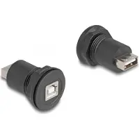 DeLOCK 66744, USB 2.0 Type-B, USB 2.0 Type-A, Musta
