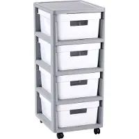 Curver Infinity 4 x 10 L pyöräkärry neljällä laatikolla Pyöräkärry pyörillä