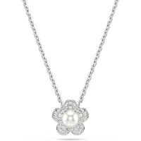 Swarovski Ketju hopea / läpinäkyvä / helmenvalkoinen