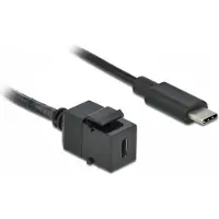 DeLOCK Keystone Module USB-C -jatkokaapeli, 0,25 m, musta