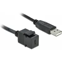 DeLOCK – Keystone Module USB 2.0 C female > USB 2.0 A male with cable (86378)