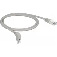 DeLOCK – Network cable RJ45 Cat.6 S/FTP downwards angled/straight 1m, grey (85865)