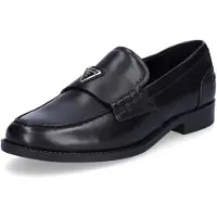 GUESS for woman. FLTBSOLEA14 Beliso black Leather Loafers (40), Flat, None, Casual, Classic