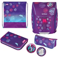 Herlitz FiloLight Plus Sea Bubbles, Pencil pouch, Urheilukassi, Kynäkotelo, Koululaukku, Tyttö, Peruskoulu & ala-aste, Reppu, 16 L, Etutasku, Sivutask (50037872)