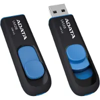 ADATA – 32GB UV128 USB 3.0 Memory Pen, Retractable, Black & Blue (AUV128-32G-RBE)