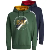Jack & Jones Collegepaita 'JJLoof' laivastonsininen / curry / vihreä / karmiininpunaine