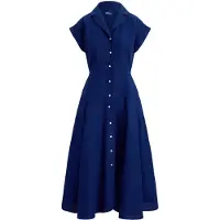 Ralph Lauren Linen Cap-Sleeve Shirtdress - Blue - 38