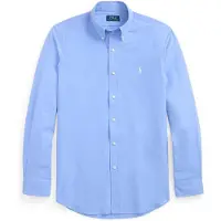 Ralph Lauren for man. 710929349501 Blue Custom Fit stretch poplin shirt (XXL), Casual, Cotton, Long sleeve