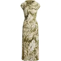 Ralph Lauren Palm-Frond-Print Jersey Cowlneck Dress - Green - 42