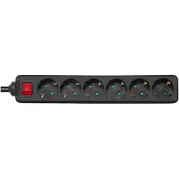 Deltaco – Earthed power strip with power switch, 6x CEE 7/3, 1x CEE 7/7, child protected, 5m, black (GT-0662)