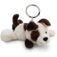 Nici pehmoavaimenperä koira, valkoinen, 10 cm